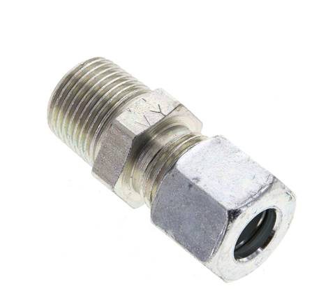 Raccord à bague coupante droite. NPT 3/8"-10 L (M16x1,5), acier galvanisé