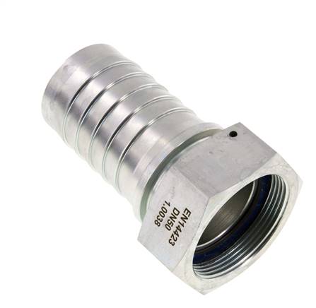 Hose nozzle, DIN EN 14423 G 2"-50x68mm, galvanized steel