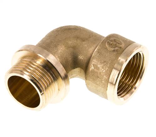 90° screw-in angle G 3/4"(IG)-G 3/4"(AG), brass