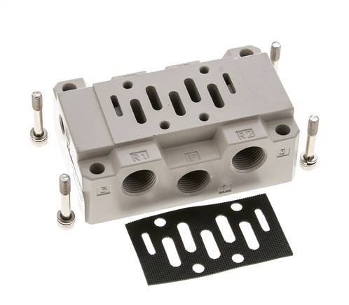 Connection plate ISO 5599-1 size 1, G 3/8"