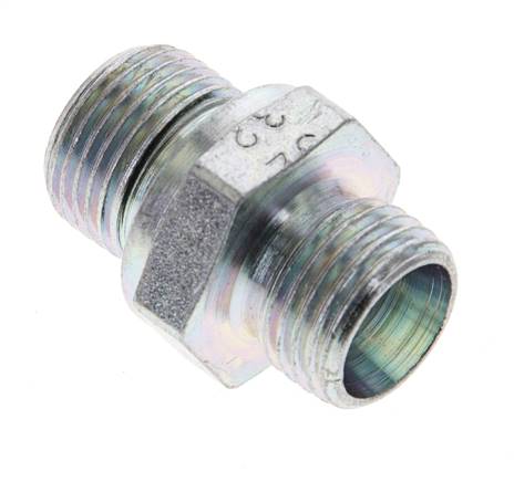 Raccord à bague coupante droite. G 3/8"-10 L (M16x1,5), sans écrou ni bague coupante, acier galvanisé