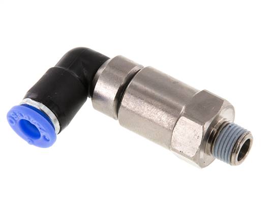 Raccord coudé à vis rapide R 1/8"-6mm, norme IQS