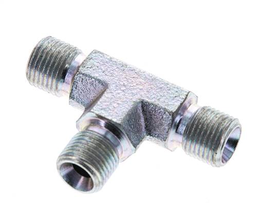 Pièce en T, cône 60° G 1/8"-G 1/8"-G 1/8" (AG), acier galvanisé