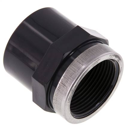 Adhesive threaded sleeve, PVC-U, 40mmxRp 1-1/4" IT