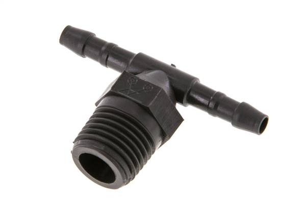 T-threaded nozzle R 1/4"-4mm, PA 6