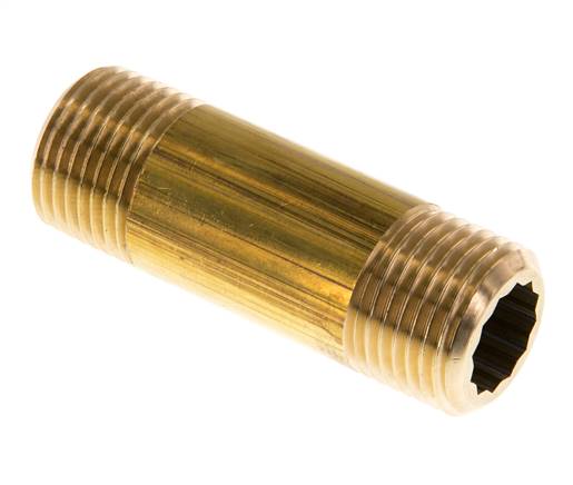 Rohrdoppelnippel G 1/2"-60mm, Messing