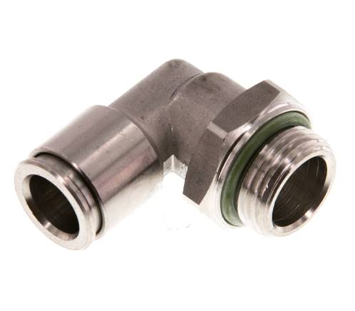 Elbow plug connection, pos. G 3/8"-10mm, IQS stainless steel