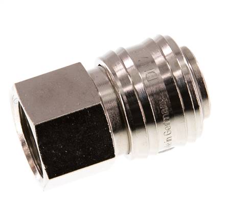 Coupling socket (NW7.2) G 1/2" (IG), nickel-plated brass