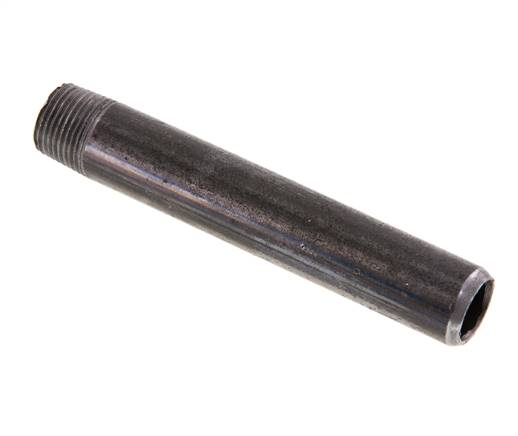 Welding nipple R 3/8"-100mm-17.2mm, ST 37, black steel