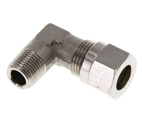 Angle cutting ring screw. R 1/8"-8 LL (M12x1), nickel-plated brass