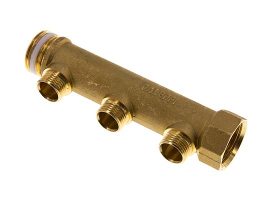 Distribution pipe G 1" (IT/AG), outlet 3x G 1/2" (AG)