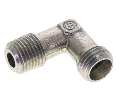 Winkel-Schneidringverschraub. R 1/4"-8 L (M14x1,5), ohne Mutter & Schneidring, Stahl verzinkt