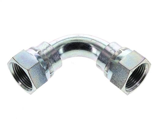 Raccord à vis coudé 90°, cône 60° G 3/4" (IG), acier galvanisé