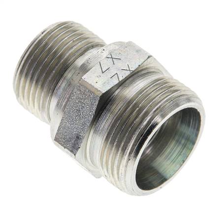 Raccord à bague coupante droite. M 22x1,5-18 L (M26x1,5), sans écrou ni bague coupante, acier galvanisé