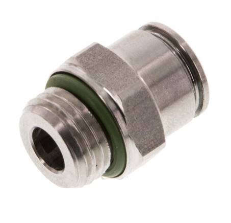 Straight plug connection G 1/4"-8mm, IQS stainless steel