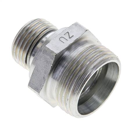 Raccord à bague coupante droite. G 1/2"-22 L (M30x2), sans écrou ni bague coupante, acier galvanisé