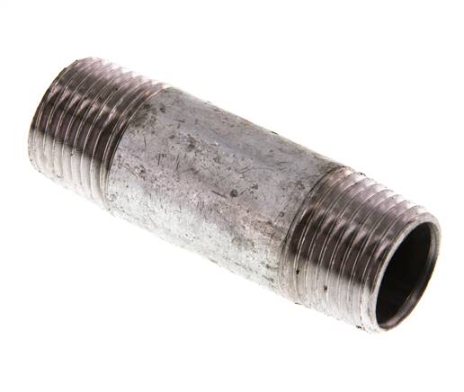 Rohrdoppelnippel R 1/2"-60mm, Stahlrohr ST 37 verzinkt