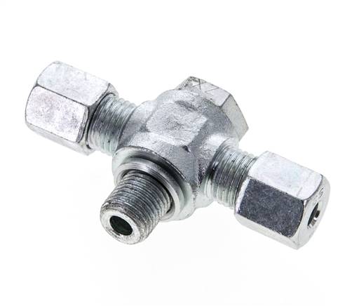 Raccord pivotant en T G 1/4"-6 S (M14x1,5), acier galvanisé