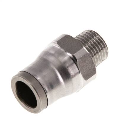 Straight push-in connection NPT 1/8"-8mm, IQS stainless steel