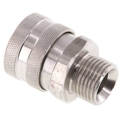 Stainless steel coupling socket for foam gun G 1/2" (AG)