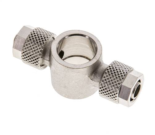 Screw connection, T-ring piece G 1/4"-8x6mm, nickel-plated brass