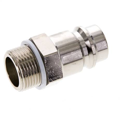 Coupling plug (NW19) G 3/4" (AG), nickel-plated brass