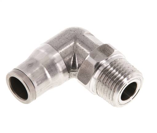 Elbow plug connection NPT 3/8"-10mm, IQS stainless steel