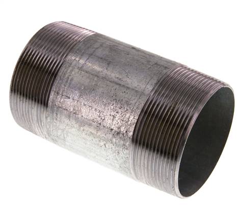 Pipe double nipple R 2-1/2"-120mm, steel pipe ST 37 galvanized