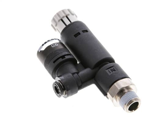 Régulateur de pression R 1/8"-4mm, avec manomètre, norme IQS