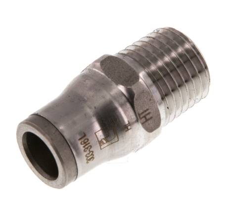 Straight push-in connection NPT 1/4"-8mm, IQS stainless steel