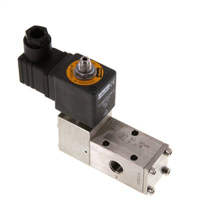 3/2-way (NC) solenoid valve, G 1/4", spring return, 24 V DC