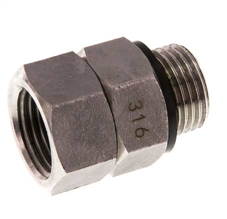 Hot water swivel joint, G 1/2"-G 1/2", stainless steel