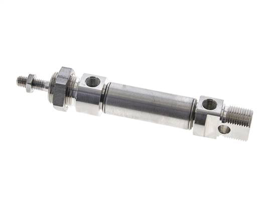 Cylindre ISO 6432, inox, piston 20mm, course 25mm