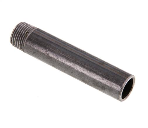 Welding nipple R 3/8"-80mm-17.2mm, ST 37, black steel