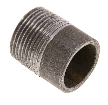 Welding nipple R 3/4"-30mm-26.9mm, ST 37, black steel