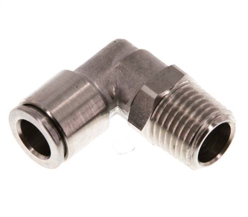 Elbow plug connection, pos. R 1/4"-8mm, IQS stainless steel