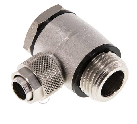 Angle screw connection G 1/2"-12x10mm, nickel-plated brass, hollow screw