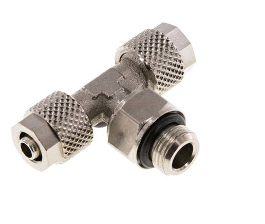 T-swivel fitting G 1/8"-6x4mm, nickel-plated brass