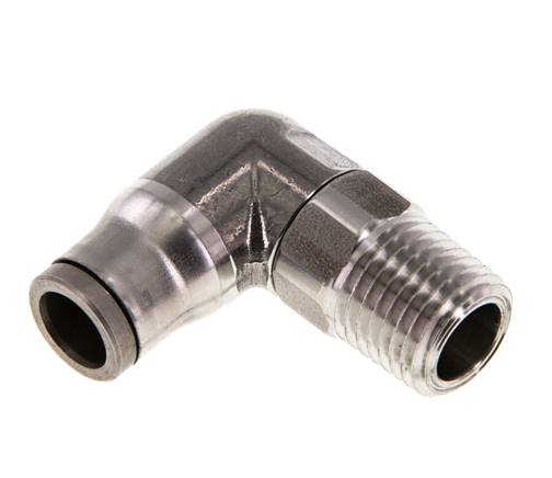 Elbow plug connection NPT 1/4"-8mm, IQS stainless steel