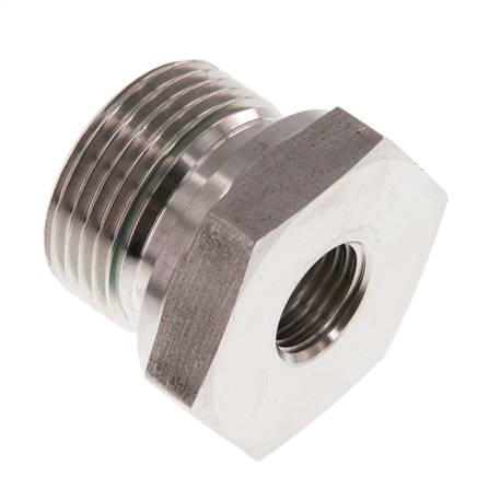 Réducteur hydraulique G 3/4"(AG)-G 1/4"(IG), 1.4571, joint élastomère