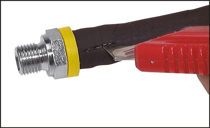 Rubber hose for plug connections 25.4x32.5mm, red