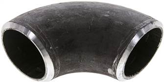 Coude de tuyau type 3, 42,4x3,6 mm, acier P235GH-TC1 noir, sans soudure, EN 10253 type A (DIN 2605)