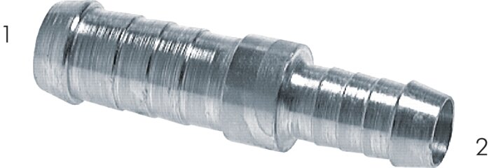 Hose connector 11 - 12mm / 9 - 10mm, galvanized steel