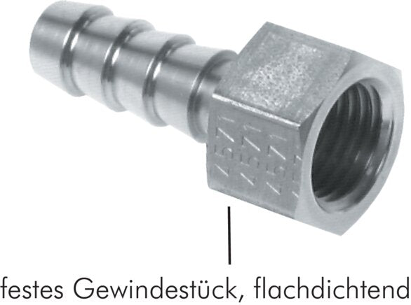 Aufschraub-Schlauchtülle G 1/2"-13 (1/2")mm, Messing vernickelt