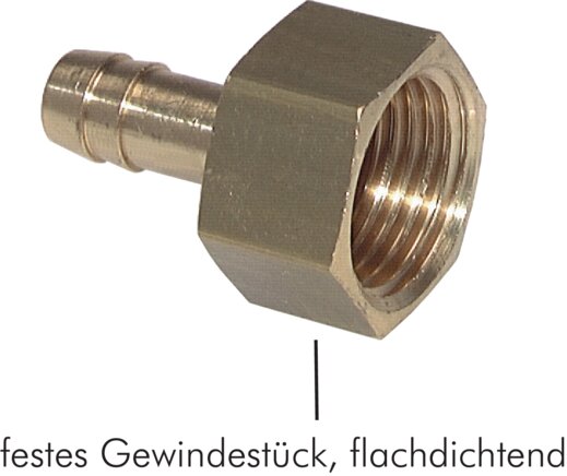 Screw-on hose nozzle G 1/2"-6 (1/4")mm, brass