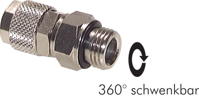 Straight screw connection G 1/4"-6x4mm, nickel-plated brass
