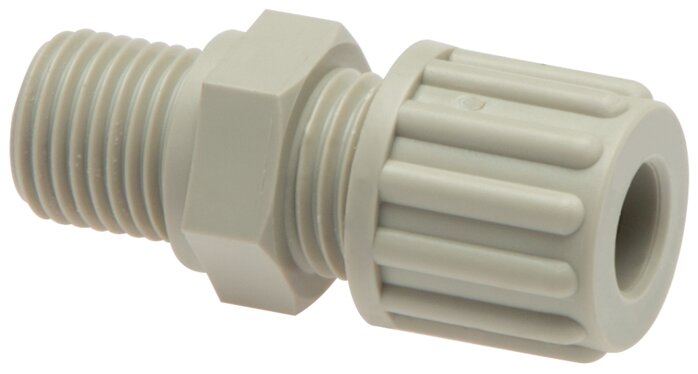 Straight screw connection G 1/4"-6x4mm, polypropylene