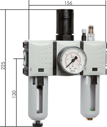 FUTURA maintenance unit, 3-piece, G 1/4", 0.5 - 8 bar, model 1