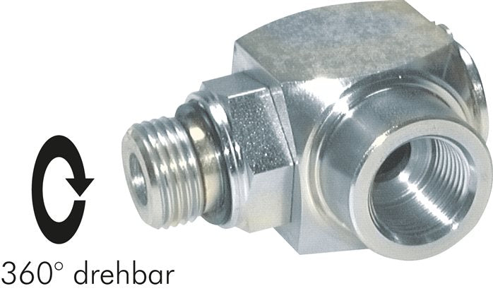 High-pressure angle swivel joint G 1/2" stainless steel