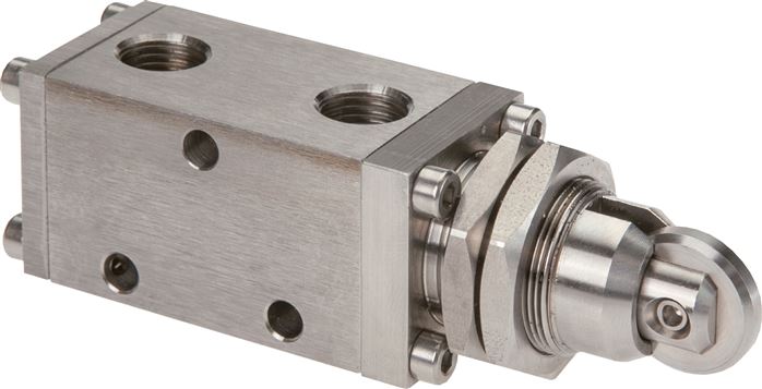 3/2-way (NC/NO) limit switch, G 1/4", roller, stainless steel